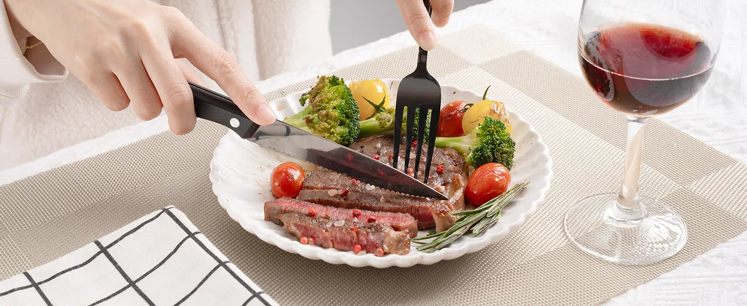 Astercook Silverware Set Food-Grade Stainless Steel-Blcak