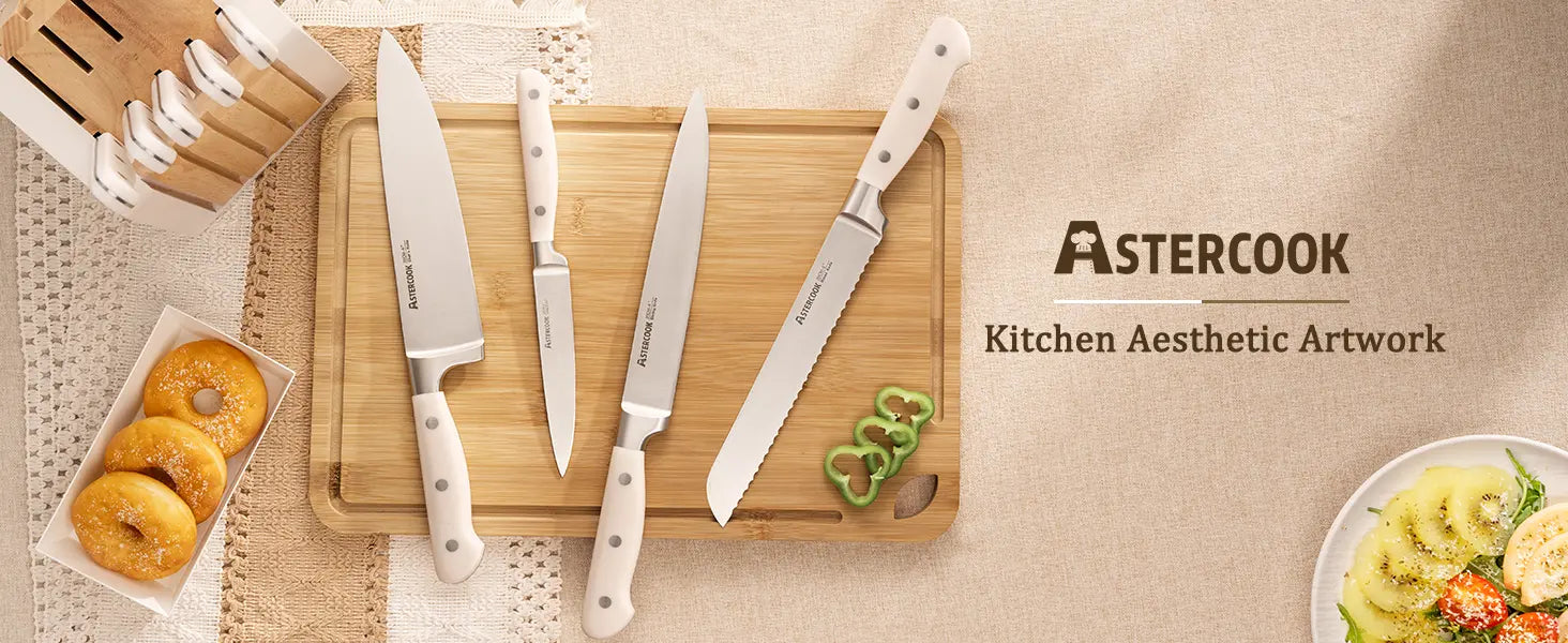 12 Pcs Ultra-Sharp High Carbon Stainless Steel Knife Block Set