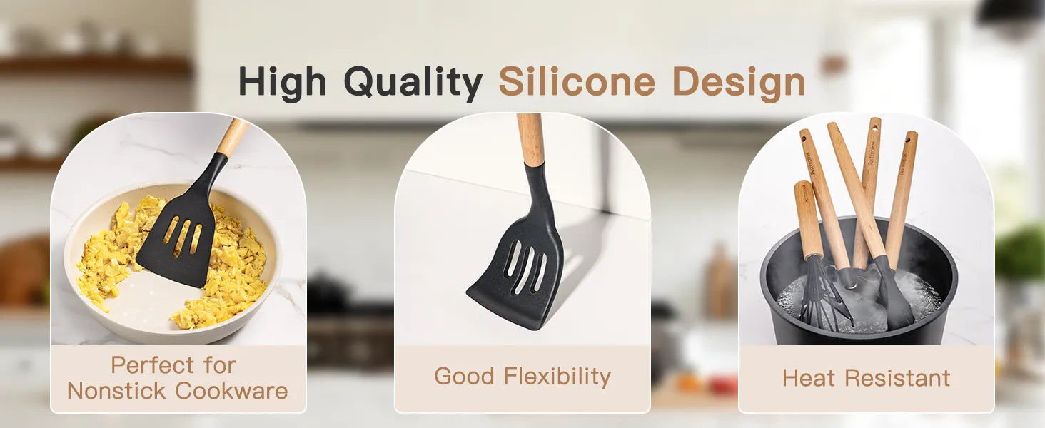 39-Piece Silicone Utensil Collection-Black