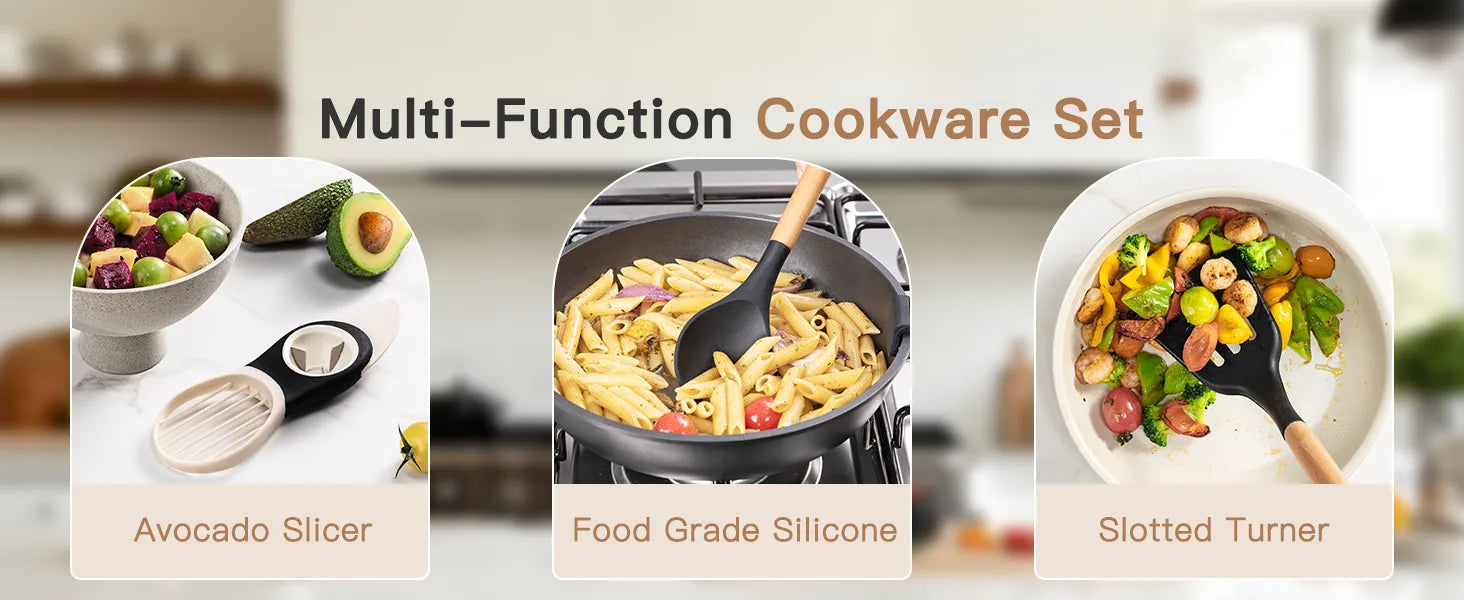 39-Piece Silicone Utensil Collection-Black