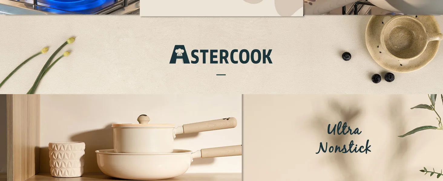18-Piece Ceramic Cookware Set – Dog Paw Handle