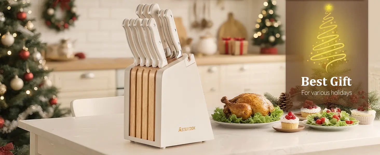 12 Pcs Ultra-Sharp High Carbon Stainless Steel Knife Block Set