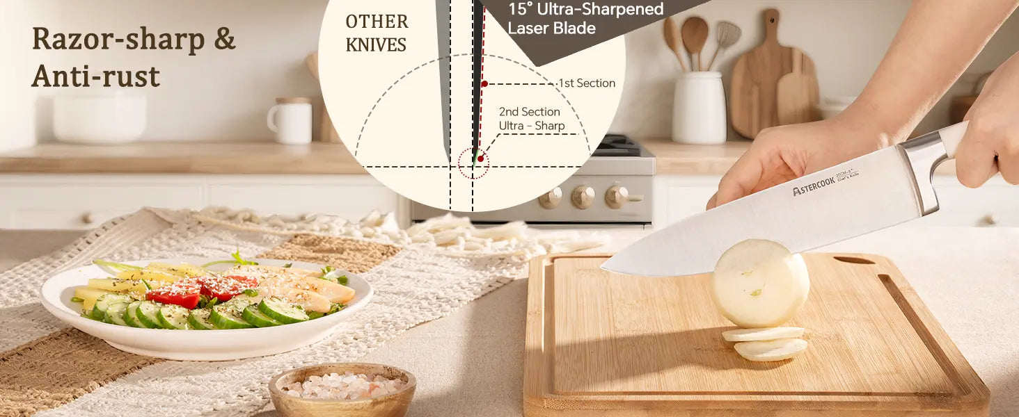 12 Pcs Ultra-Sharp High Carbon Stainless Steel Knife Block Set