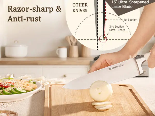 12 Pcs Ultra-Sharp High Carbon Stainless Steel Knife Block Set