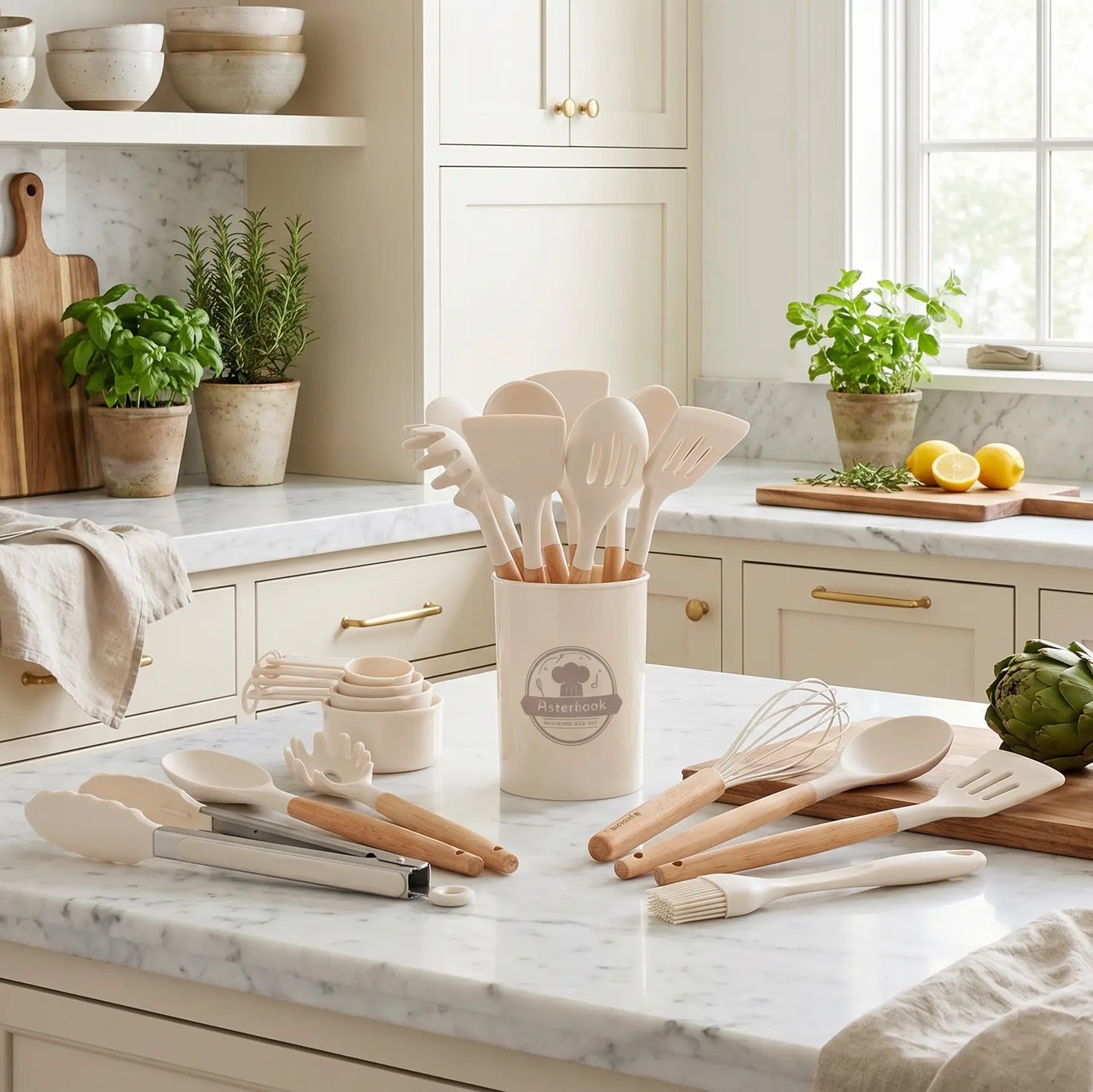 39-Piece Silicone Utensil Collection-White