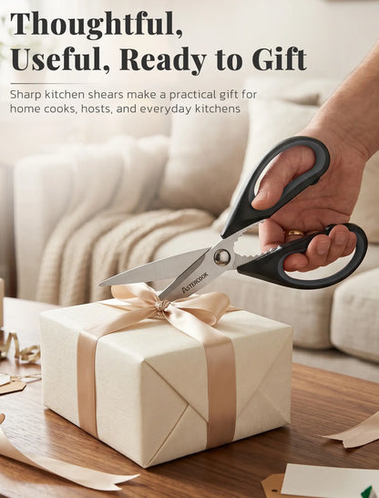 Astercook Heavy-Duty Kitchen Shears-Black(3-Pack)