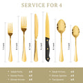 Astercook Silverware Set Food-Grade Stainless Steel-Gold Black