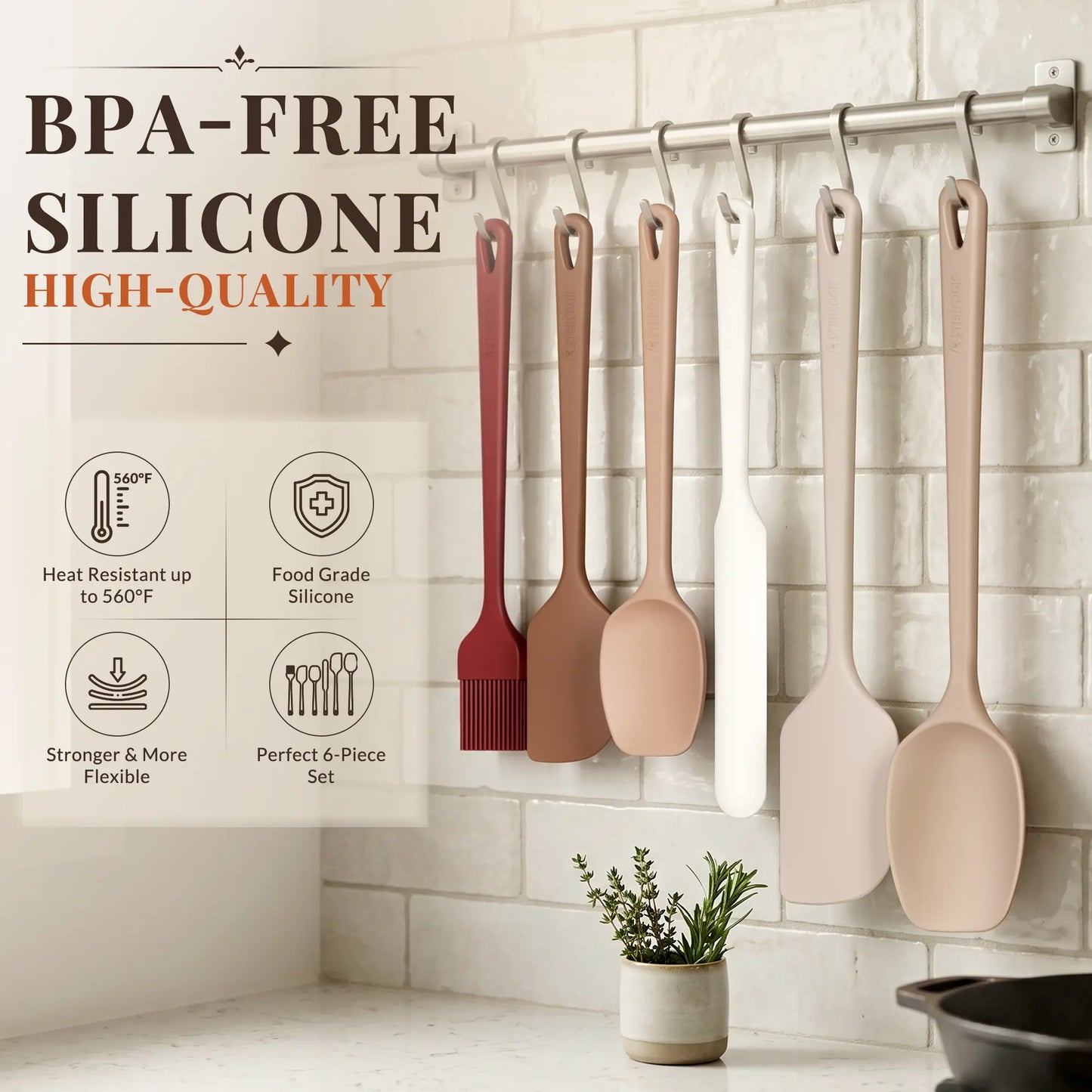 6-Pc Macaron Spatula Set