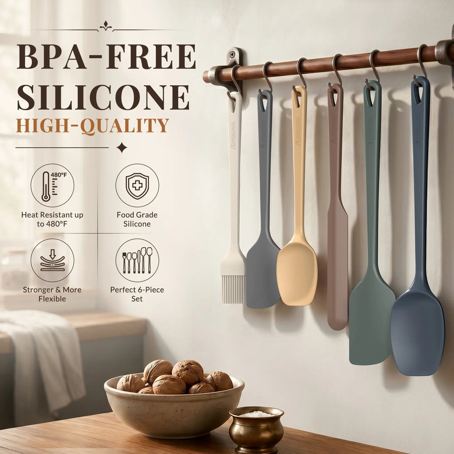 6-Pc Morandi Spatula Set