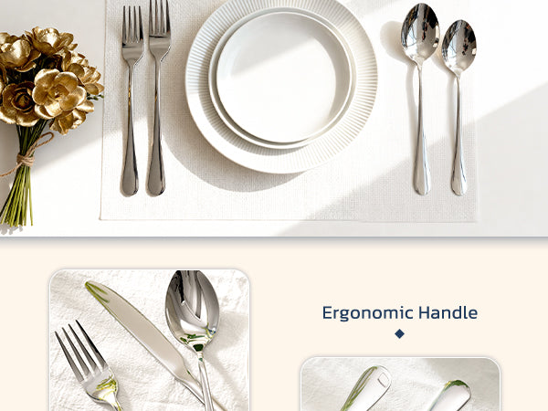 Astercook Silverware Set Food-Grade Stainless Steel-Silver