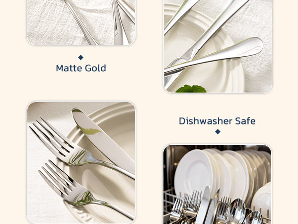 Astercook Silverware Set Food-Grade Stainless Steel-Silver