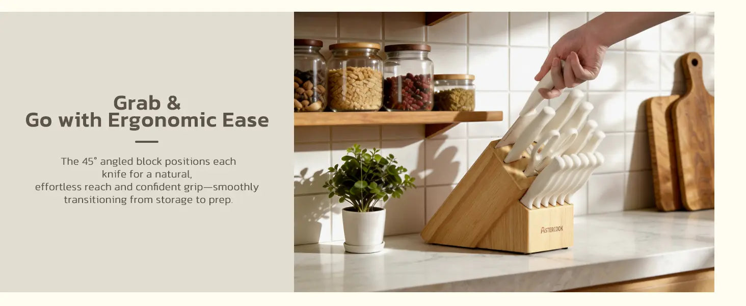 15 Pieces Kitchen Knife Sets with Anti-Rust Coating