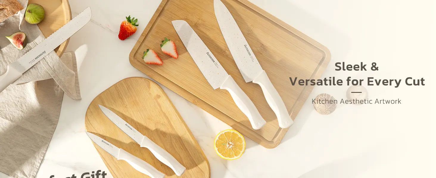 15 Pieces Kitchen Knife Sets with Anti-Rust Coating