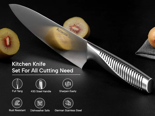 15-Piece Full Tang Knife Set - Silver