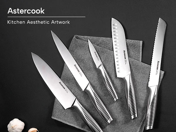 15-Piece Full Tang Knife Set - Silver