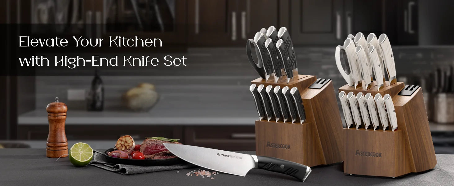15 Pcs German Stainless Steel Knives Sharp Blade Dishwasher Safe
