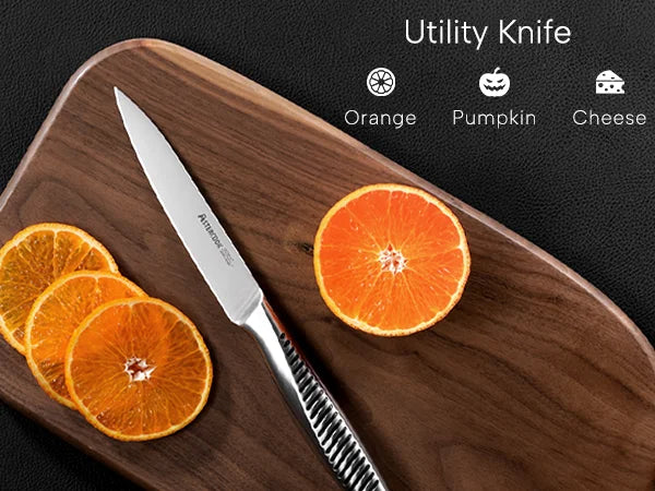 15-Piece Full Tang Knife Set - Silver