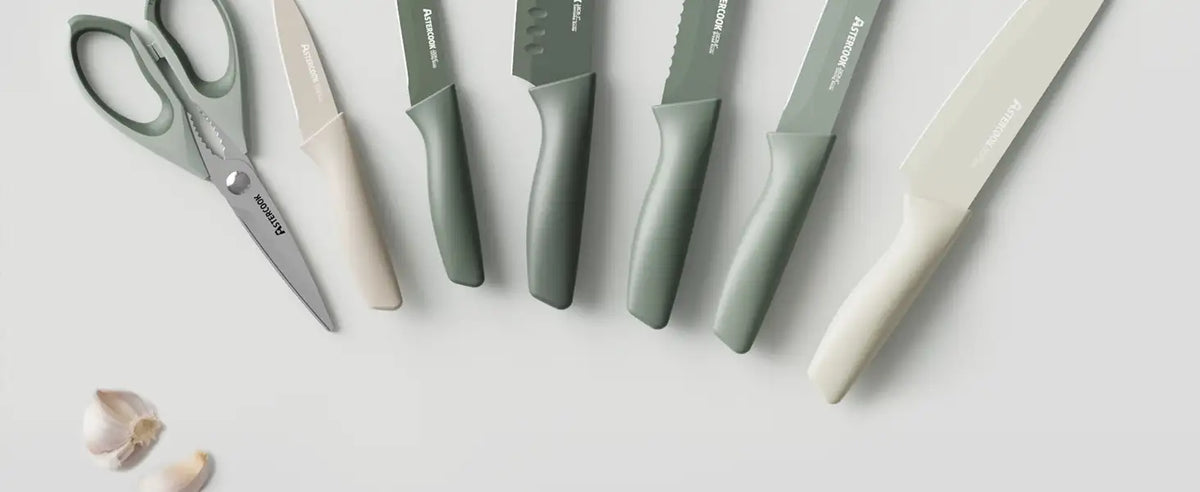 13 Pieces Kitchen Knives Set-Green