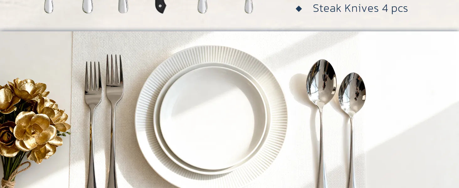 Astercook Silverware Set Food-Grade Stainless Steel-Silver