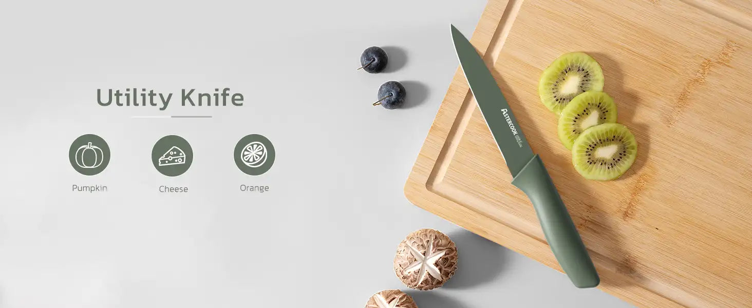 13 Pieces Kitchen Knives Set-Green