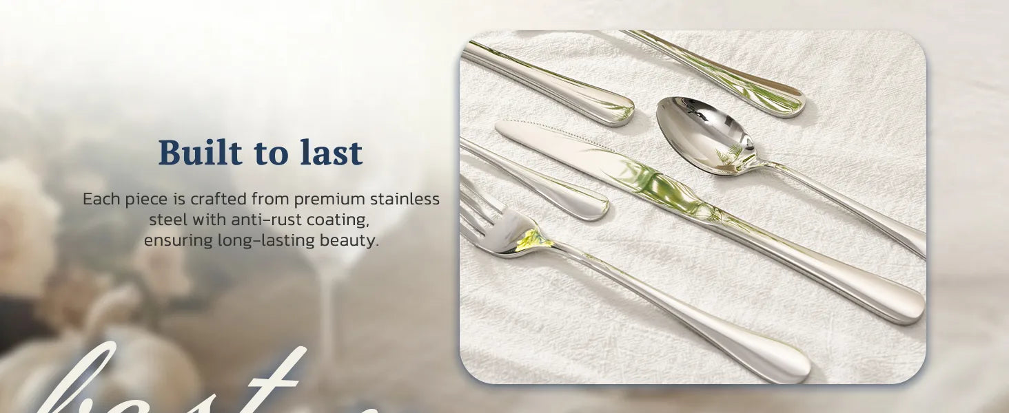 Astercook Silverware Set Food-Grade Stainless Steel-Silver