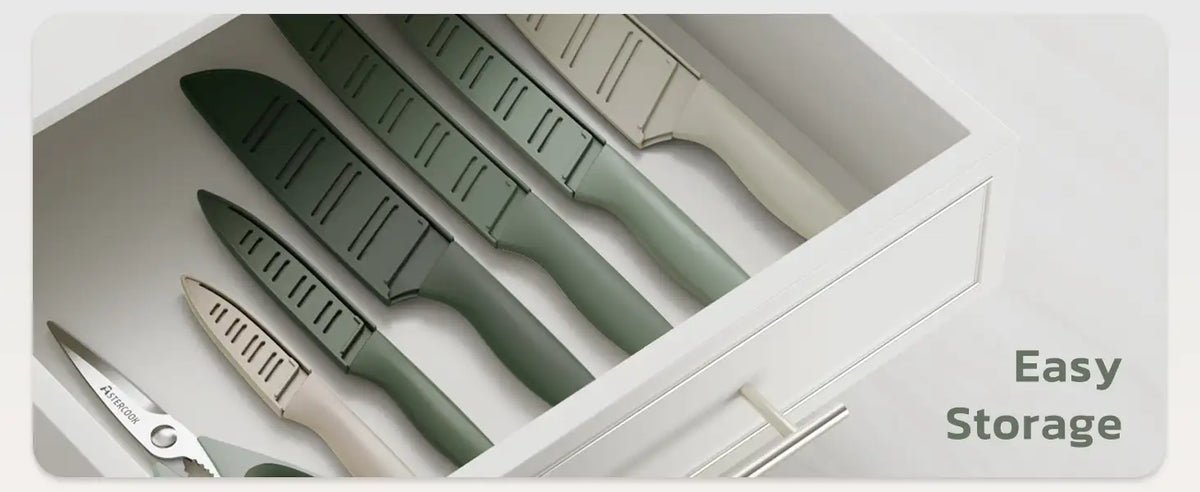 13 Pieces Kitchen Knives Set-Green