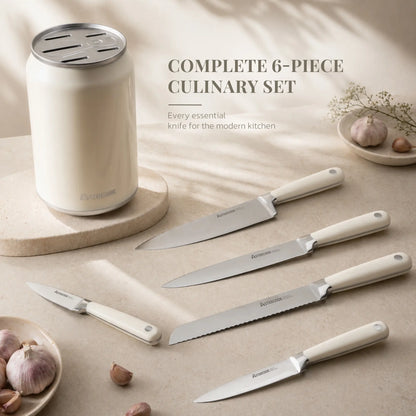 6-Pc Retro Cream Knife Set