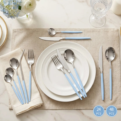 Astercook Silverware Set Food-Grade Stainless Steel-Blue