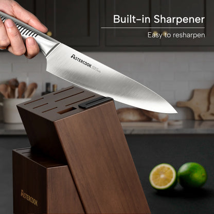 15-Piece Full Tang Knife Set - Silver