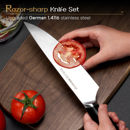15 Pcs German Stainless Steel Knives Sharp Blade Dishwasher Safe