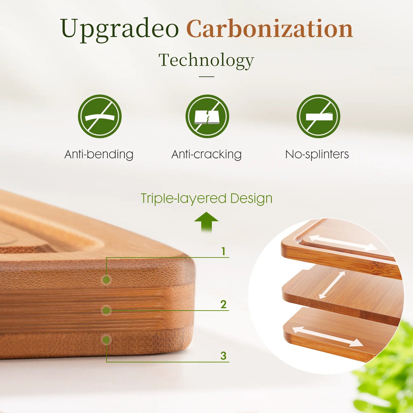 Astercook 4-Piece Bamboo Cutting Board Set with Holder, Deep Carbonized Wood Chopping Boards for Kitchen with Juice Groove and Handles, Knife-Friendly Charcuterie Boards for Meal Prep and Serving