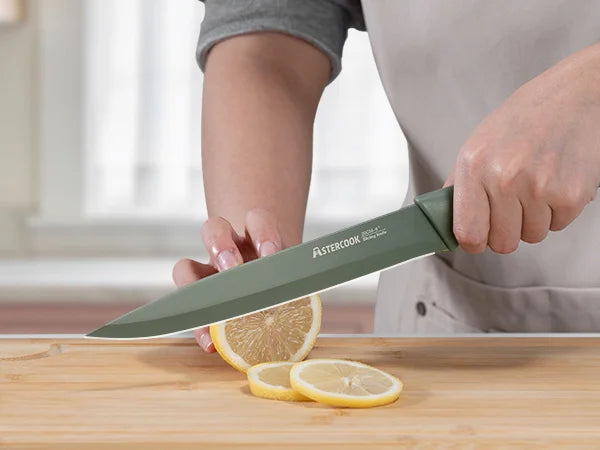 7 Pieces Kitchen Knives Set with Healthy Anti-Rust Coating Morandi