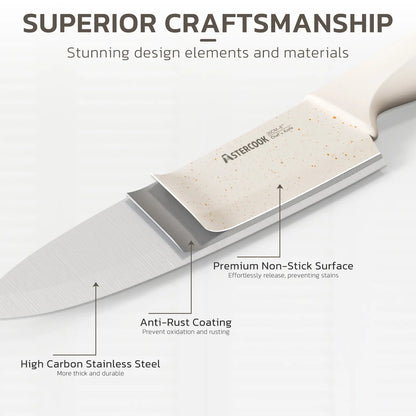 15 Pieces Kitchen Knife Sets with Anti-Rust Coating
