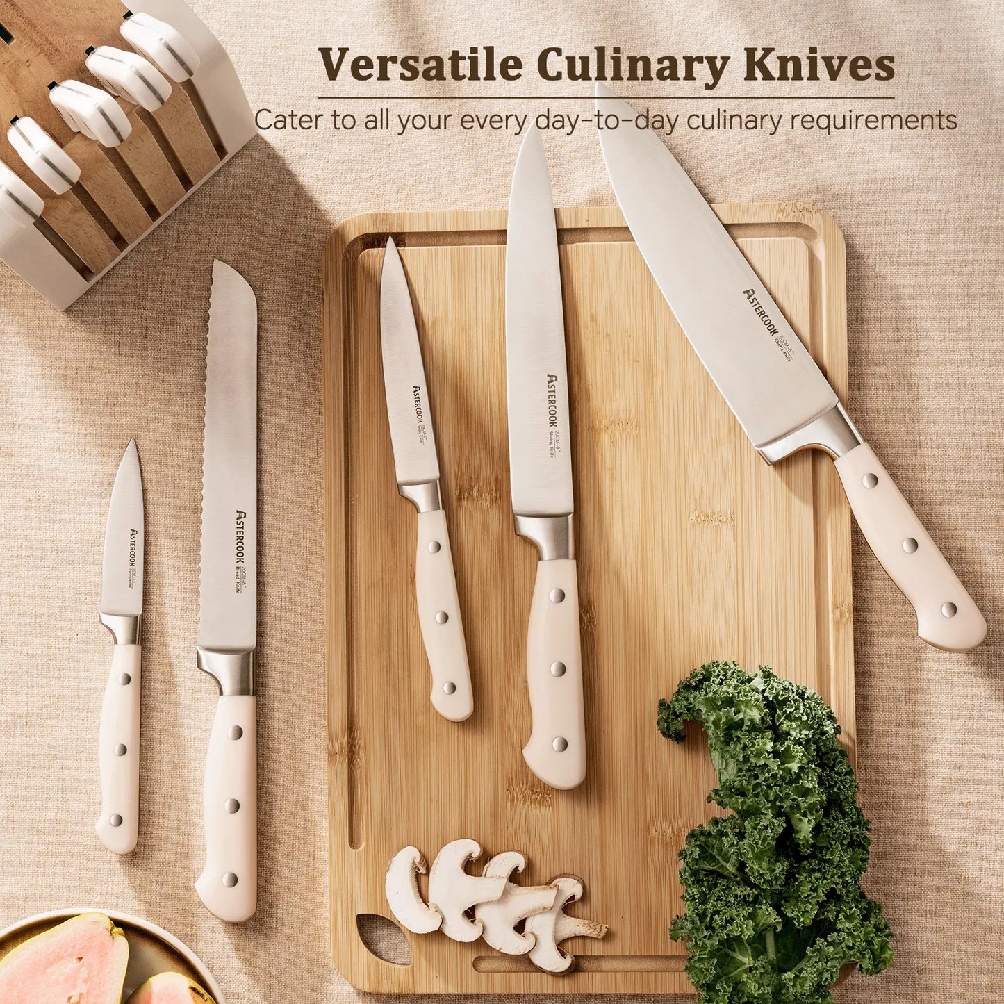 12 Pcs Ultra-Sharp High Carbon Stainless Steel Knife Block Set