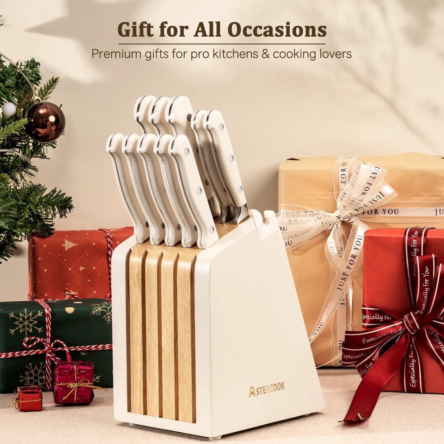 12 Pcs Ultra-Sharp High Carbon Stainless Steel Knife Block Set