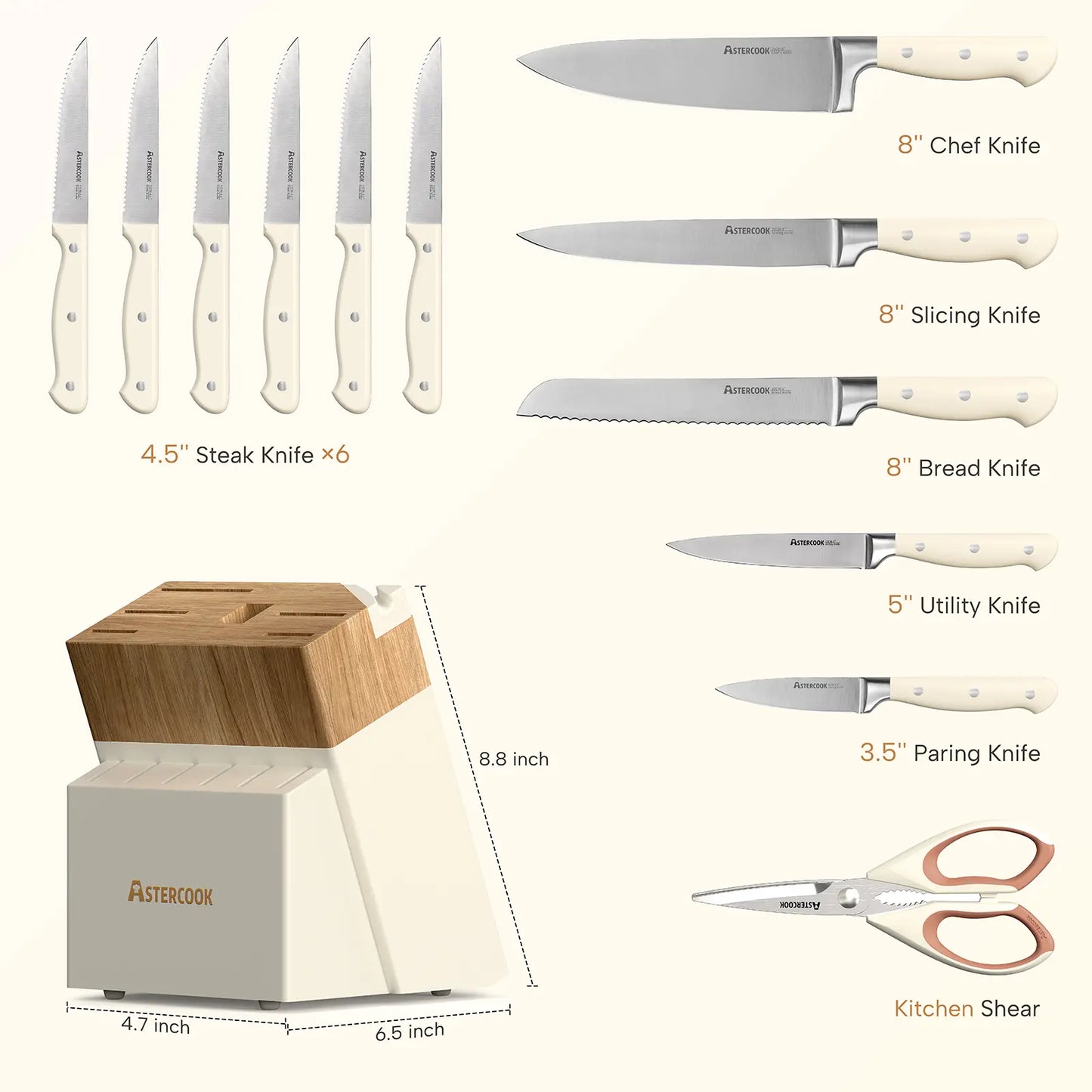 14-Piece Full Tang Knife Set