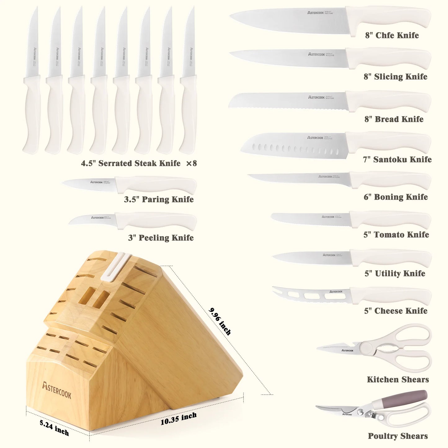 22-Piece Ultra-Sharp High Carbon Stainless Steel Knives
