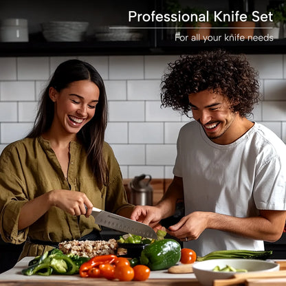 15-Piece Full Tang Knife Set - Silver