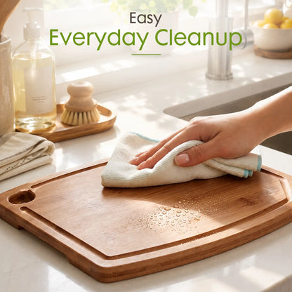 Large Bamboo Cutting Board Deep Carbonized Wooden