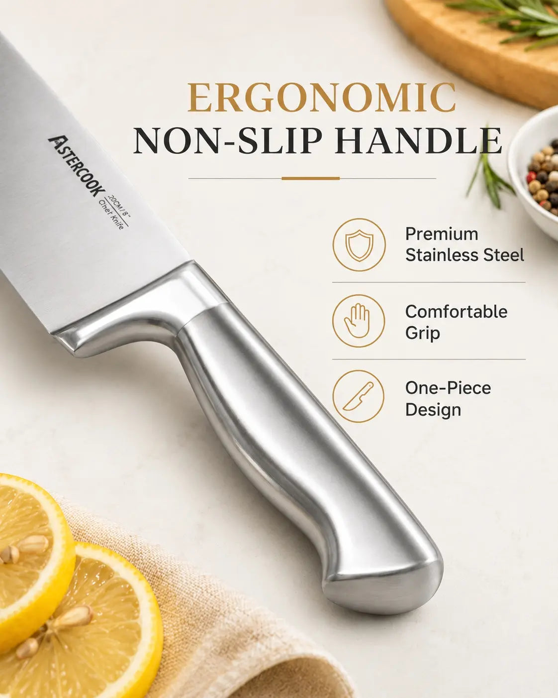 15-Pc One-Piece Steel Knife Set
