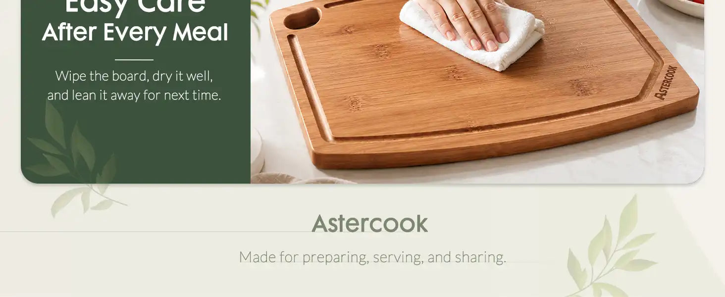 Large Bamboo Cutting Board Deep Carbonized Wooden